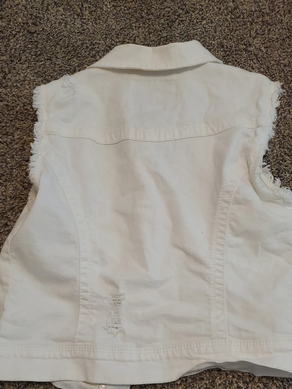 American Rag White Sleeveless Denim Vest